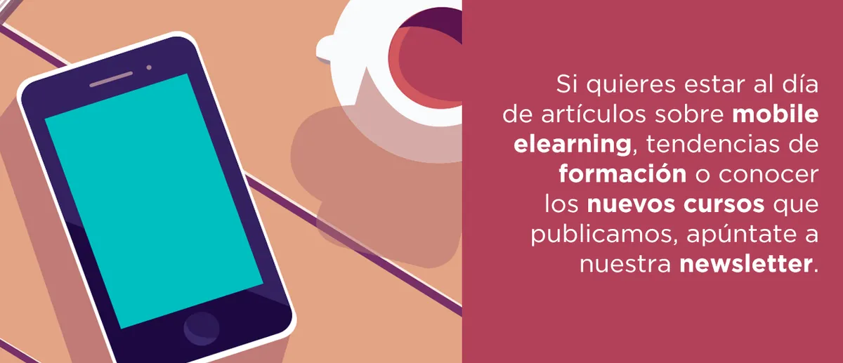 Newsletter: artículos sobre mobile elearning, tendencias de formación, nuevos cursos