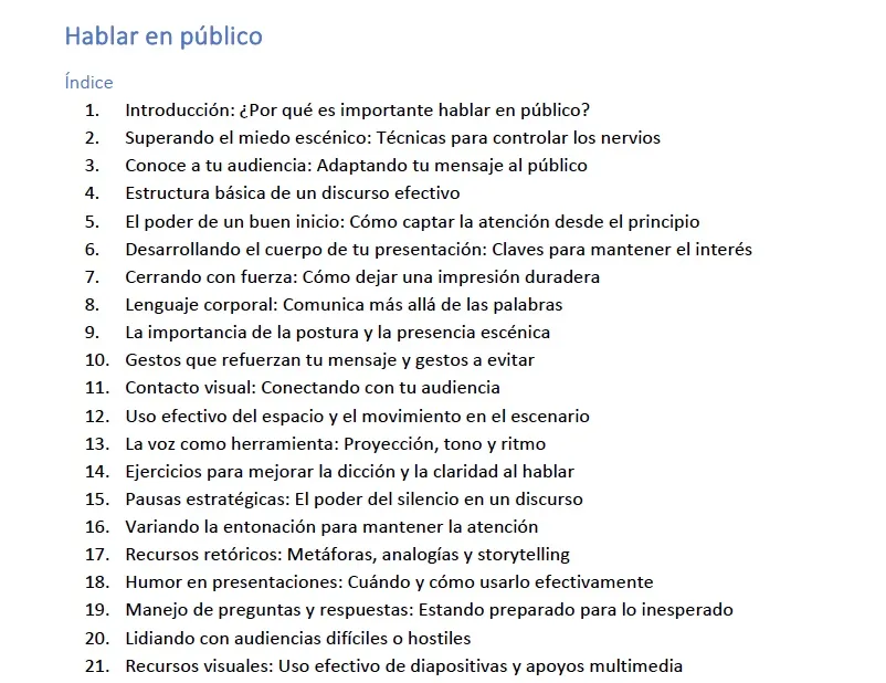 Hablar en publico